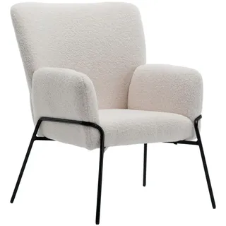 Svita Loungesessel Freia Teddy Weiß , Textil , 66x92x64 cm , Wohnzimmer, Sessel, Polstersessel