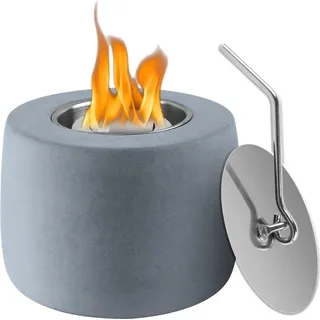 Tischkamin Bioethanol Kamin Tragbar für Innenräume Dekorativ Grau