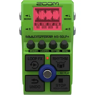 Zoom MS-90LP+ MultiStomp Looper-Pedal für Gitarre und Bass, Stereo, Grün | 32-Bit Float, 100 Loops, 90 Minuten je Loop, max. 13 Stunden Aufnahme, Layer, Effekte & Rhythmus-Patterns, Live & Studio