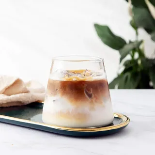 ITODA Glas Kaffee Trinkglas Whiskey Schnapsglas Niedrig Glasbecher Ohne Henkel Trinkbecher Cappuccino Latte Kaffeeglas Spülmaschinenfest Mokkatasse Hitzebeständig Barglas Brandy Cocktailglas Bourbon