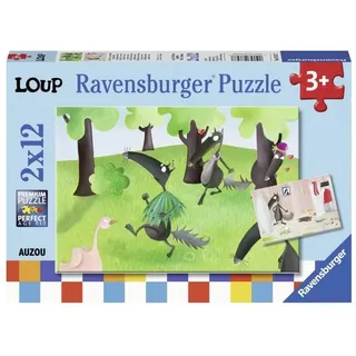 Ravensburger – 2 Puzzles mit je 12 Teilen Der Wolf Wer möchte die Farbe ändern, Kinder, 4005556076277, Neant