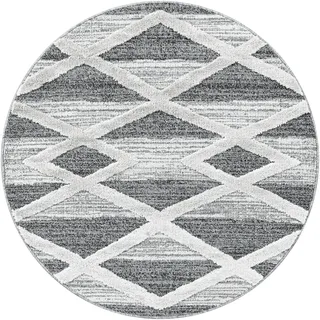 Ayyildiz Pisa Webteppich Ø 80 cm Grau