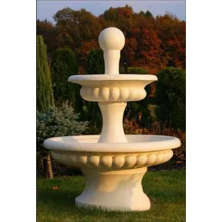 Springbrunnen Garten Teich Brunnen 163cm Steinbrunnen Gartenbrunnen Fontaine Neu - Weiß