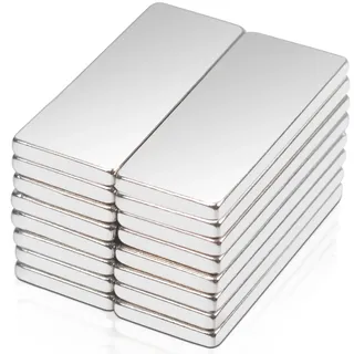 16 Stück Neodym Magnete Extra Stark, 20x8x1,5mm Magnete Stark Magneten für Magnettafel, Super Stark Seltenerdmagnete, Magnet Rechteckig für Küchenschrank, Büro, Whiteboard Magnet Magnetplatten
