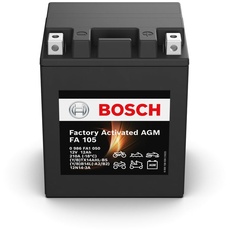 Bosch FA105 - AGM-Motorradbatterie - 12V 210A 12Ah - Geeignet für Motorräder, Motorräder, Enduros, Roller, Quads, Jetskis - Kompatibel M4F34, M4F36, BTX14AHL-BS, BB14L-A2, BB14L-B2, 12N14-3A
