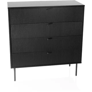 hjh living Kommode KARBY K 90x40x95 cm, Schubladenschrank im Industrial-Stil, viel Stauraum, Schwarz