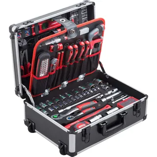 Meister Craft Werkzeugtrolley 156-tlg. Schwarz/Silber 35,0x19,0x47,0 cm