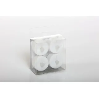 4-er LED-Teelichte Kunststoff Nele 8 x 8 x 4 cm Weiß