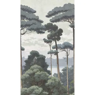 Livingwalls Wald-Fototapete – Grün, Creme – Wandbild XXL 1,59 x 2,80 m