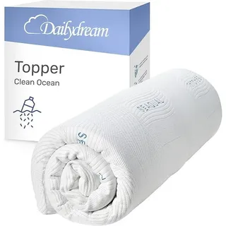 Matratzen Topper 140x190cm | Memory Foam | 5cm hoch | Edition Clean Ocean, Model M | & ergonomisch für unbequeme Matratze, Boxspringbett & Gästebett | Mattress Topper 140x190 - Weiß