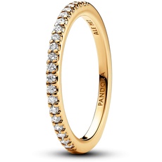 Bild Timeless Funkelnder Band-Ring aus Sterling Silber mit vergoldeter Metalllegierung, Cubic Zirkoniastein verziert, Größe: 54, 162999C01-54