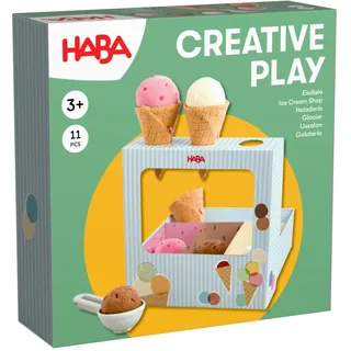 HABA 2012316001 - Creative Play Eisdiele, 11-teilig, Zubehör für Kaufladen/Spielküche