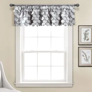 Lush Decor Valance Textured Window Kitchen Curtain (Single), 14” x 70”, Light Gray Gigi Volant strukturierter Fenstervorhang für Küche, Einzelbett, 35,6 x 177,8 cm, Hellgrau, Polyester