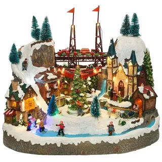 Lumineo Weihnachtsstadtszene 25.5x39x31.5 Cm - One Size