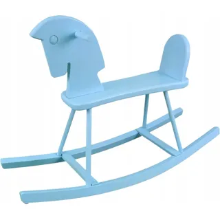 Schaukelpferd Holz Blau – Kinder Spielzeug, Bogenpferd aus Holz - Blau