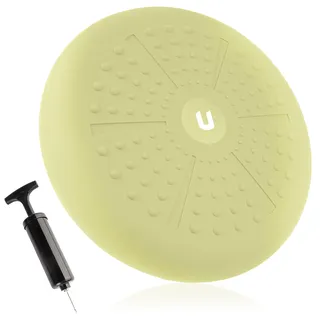 unycos - Ballsitzkissen 33 cm inklusive Pumpe, Noppenkissen, Luftkissen, Anti-Burst Sitzkissen, Balancekissen, Core, Rücken, Fitness Koordinations und Rückentraining (Gelb; Zenfeel)