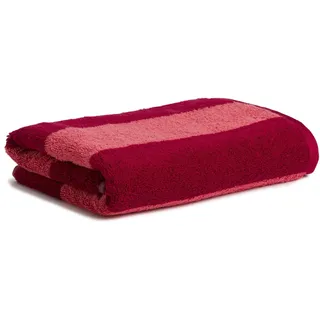 Möve Superwuschel Blockstreifen Handtuch 50 x 100 cm Ruby/Coral