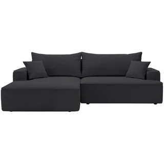 Graingold Ecksofa California Schwarz Links , Textil , Kiefer , L-Form, Ottomane links,L-Form , 270x165 cm , Oeko-Tex®, Reach, Hergestellt in Europa, Handmade in Europe, Hergestellt in Europa, Made in EU, Real Wood , Wohnzimmer, Sofas & Couches, Wohnlandschaften, Ecksofas