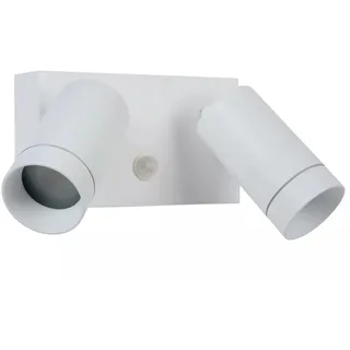 Wandspot außen Sensor flexibel Weiß IP54 Terrasse b:18 cm GU10 Strahler Lampe