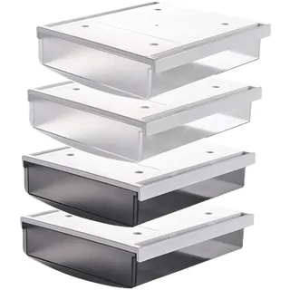 TUKA-i-AKUT Unterschreibtisch-Schubladen 24 x 21 x 8 cm 4-tlg. Schwarz/Transparent