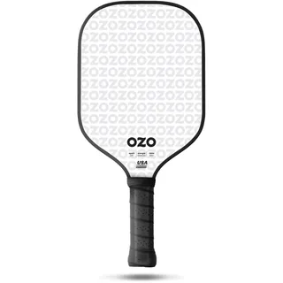 OZO Pickleball – Spark Energia Ritmo – USAPA Zugelassenes Power-Schläger für Anfänger – Carbonfaser-Oberfläche (Weiss), Blue