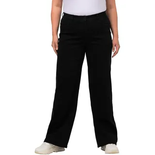 Ulla Popken Damen Weite Jeans Hose, Schwarz, W40 / L32
