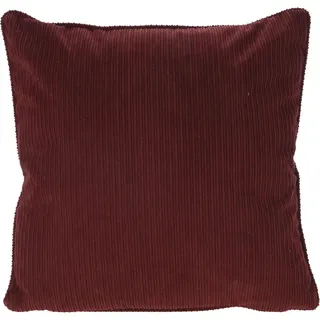 Home Styling Collection Dekokissen Kordsamt 40/40 cm , Weinrot , Textil , 40x40 cm , Heimtextilien, Wohntextilien, Kissen, Zierkissen
