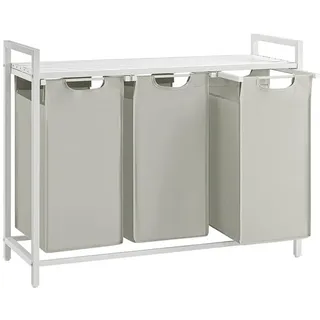 Hansiro Wäschekorb Riyadh , Weiß , Metall , 33x72x92.5 cm , Ordnen & Aufbewahren, Wäschekörbe & Tonnen