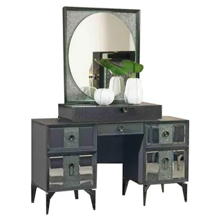 Schminktisch Frisiertisch Schminkkonsole Spiegel Grau Moderne Holz - Grau