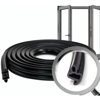 Schwarzer EPDM Zugluftstopper S-1150 (10m) - Thermische und akustische Dämmung für Türen und Fenster