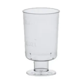 Papstar Stiel-Gläser für Schnaps mit Füß, Füllinhalt: 4 cl, Ø 3,8 cm, Höhe: 6,3 cm, 1 Packung = 20 Schnapsgläser