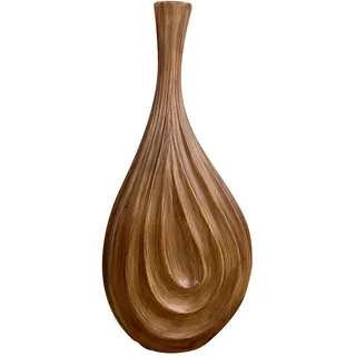 Ambia Home Vase , Braun , Kunststoff , bauchig , 20.5x45x10 cm , Bsci , handgemacht, zum Stellen, auch für frische Blumen geeignet , Dekoration, Vasen