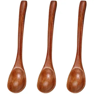 Arcjunys Holzlöffel Klein Honiglöffel Holz Löffel Holzlöffel Groß Holzlöffel Set Wooden Spoon Löffel Holz mit Holzstruktur für Mischen Rühren Backen Servieren