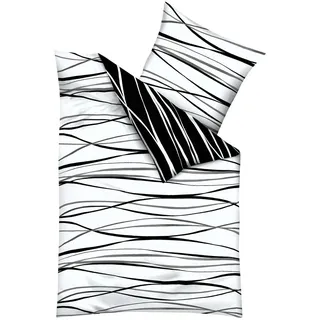 Motion Mako-Satin schwarz/weiß 200 x 200 cm + 2 x 80 x 80 cm