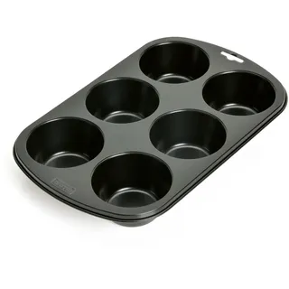 Original Kaiser Inspiration Muffinform klein für 6 Muffins, Muffin Backblech 29 x 18 cm, antihaftbeschichtet, Standardgröße, Cupcake Formen, Muffinblech, Schwarz