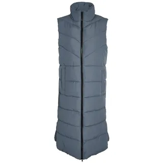 Noisy may Lange Weste Maxi Wattierte Puffer Stepp Jacke Wadenlang ohne Ärmel & Kapuze NMDALCON, Farben:Blau,Größe Damen:S