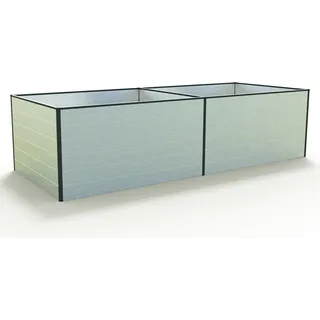 GFP Aluminium Hochbeet KINGSIZE DANIELA - 297 x 119 x 77 cm - Alu natur, Stecksystem, langlebig - Silber