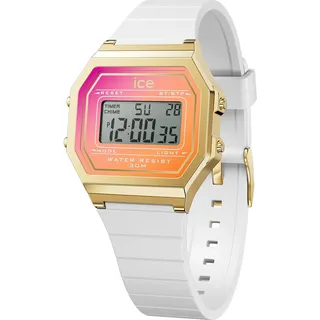 ICE-Watch - Ice Digit Retro White Sunkissed - Weiße Damenuhr mit Plastikarmband - 022720 (Small)