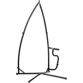 Outsunny Hängesessel Gestell Metall Schwarz , X-Form , 110x210x110 cm , Gartenmöbel, Gartenschaukeln, Hängematten