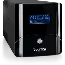 Vultech UPS2000VA-PRO Line Interactive Unterbrechungsfreie Stromversorgung mit LCD, Schwarz [Italien]