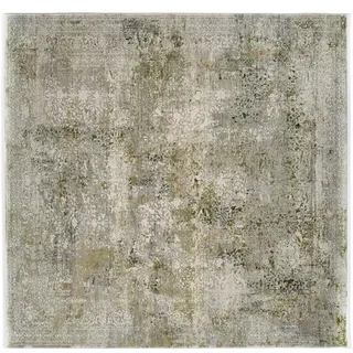 Dieter Knoll Webteppich , Grau, Grün , Textil , Abstraktes , quadratisch , 200x200 cm , Care & Fair , für Fußbodenheizung geeignet, rutschfest, in verschiedenen Größen erhältlich, für Hausstauballergiker geeignet, antistatisch, pflegeleicht, strapazierfähig, reißfest , Teppiche und Böden, Teppiche, Webteppiche