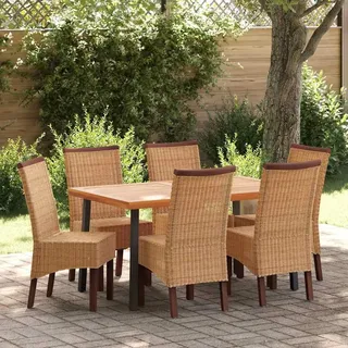vidaXL Esszimmerstühle 6 Stk. Natur Rattan Braun