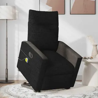 vidaXL Elektrischer Massagesessel mit Aufstehhilfe Schwarz Stoff - Schwarz