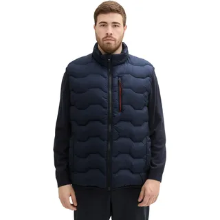 TOM TAILOR Herren Plussize Hybrid Weste mit Kapuze,10668 - Sky Captain Blue, 3XL