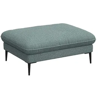 Pouf FLEXLUX "Salino, Fußhocker, Sitzhocker, Polsterhocker", blau (sky blau), B:97cm H:43cm T:76cm, 62% Polyester, 17% Cotton, 14% Viscose, 7% Linen, Poufs, Pouf, Kaltschaum & Stahl-Wellen, Füsse Schwarz