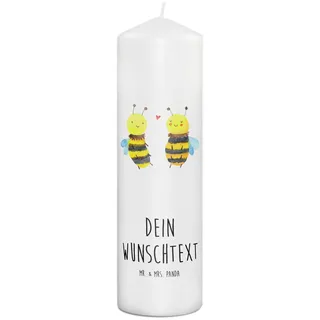 Mr. & Mrs. Panda Personalisierte Kerze Biene Verliebt 29 x 8 cm XL - Geschenke, Mit Namen, Hochzeitskerze, Geburtstagskerze, personalisiert