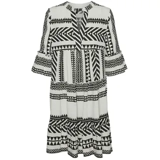 Vero Moda Dicthe Kleid Mit 3/4-ärmeln Snow White / Aop Ibiza Black M