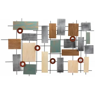 Kunstloft Wanddeko Silber 119/78 cm , Silberfarben, Beige , Metall , 6.7x78x5 cm , Bilder & Rahmen, Wanddeko
