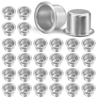 Aongray 20mm Kerzenhalter für Stabkerzen Silber,30 Stück Kerzentüllen Metall Klein,Teelichte,Klein Kerzeneinsatz Tafelkerzen für deko Wohnzimmer,Schlafzimmer,tischdeko,deko Weihnachten,Vintage deko