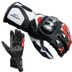 PROANTI Motorradhandschuhe Racing Pro Motorrad Handschuhe - Rot Größe L